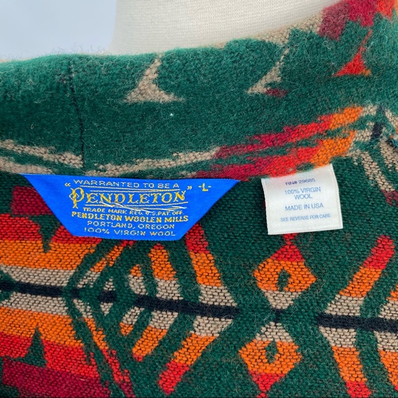 Pendleton RARE Wool Aztec Long Blanket Coat Made In USA - Picture 3 of 13